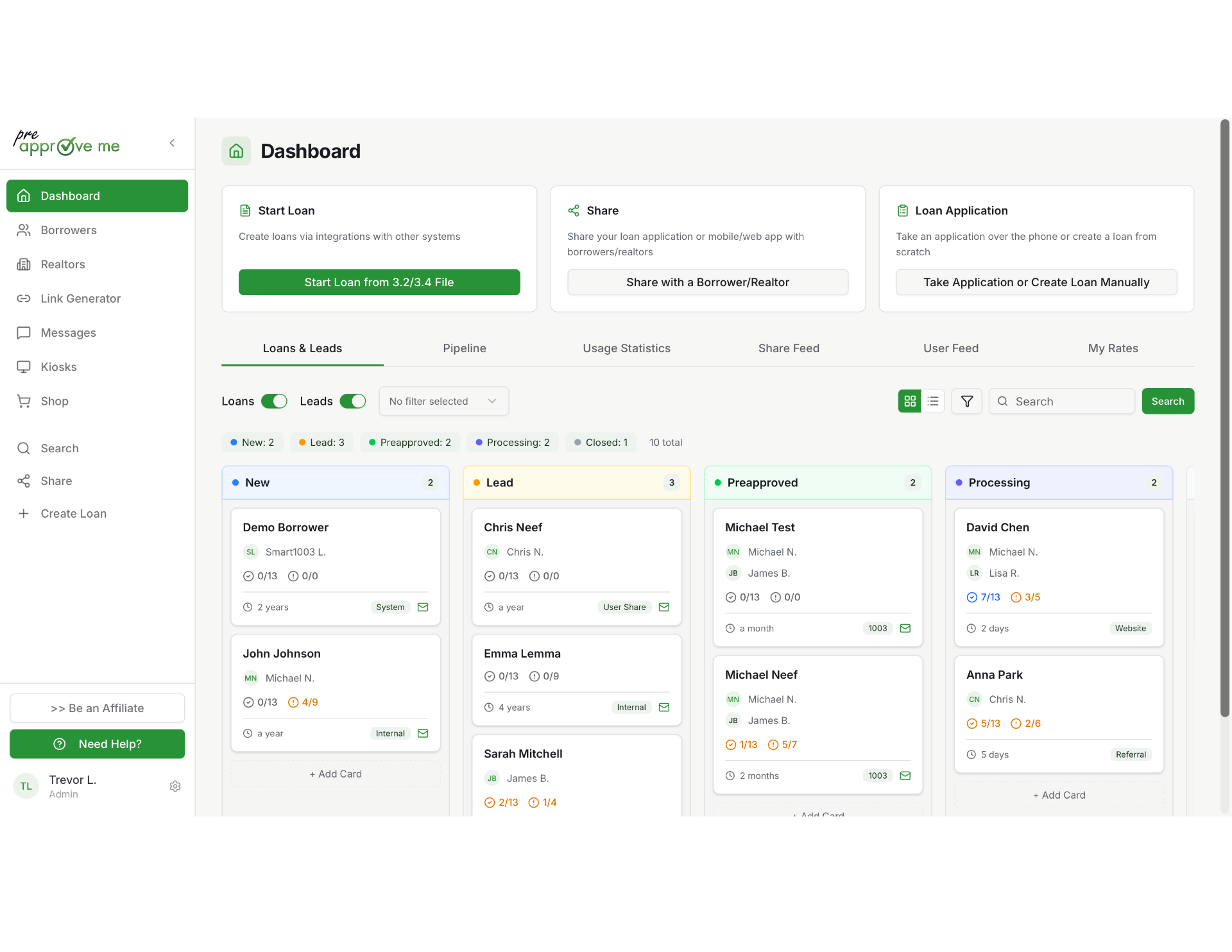 PAM CRM screenshot